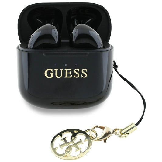 Guess Glossy Effect Printed Classic Logo &amp; Charm TWS headphones - black_0