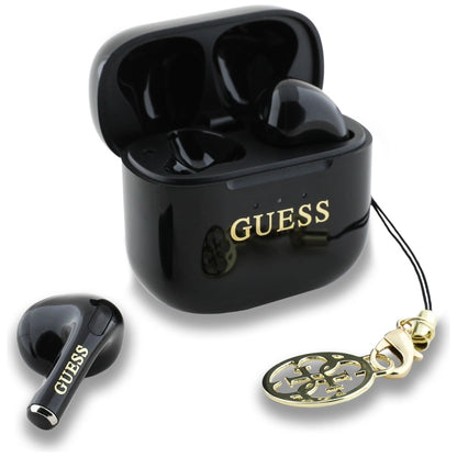 Guess Glossy Effect Printed Classic Logo &amp; Charm TWS headphones - black_1