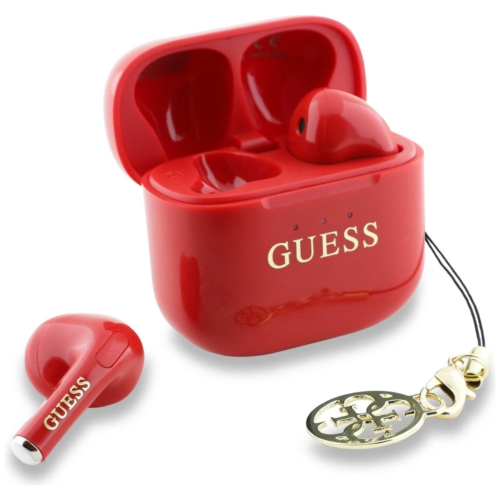 Guess Glossy Effect Printed Classic Logo &amp; Charm TWS headphones - red_1