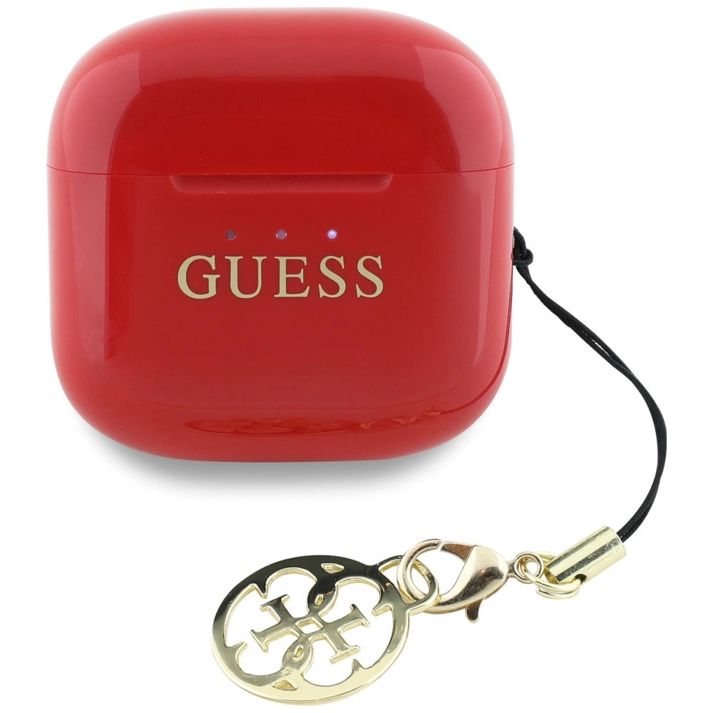 Guess Glossy Effect Printed Classic Logo &amp; Charm TWS headphones - red_2