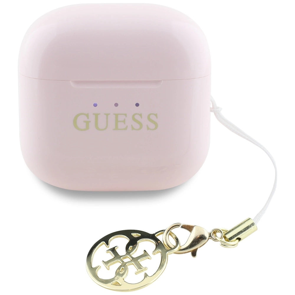 TWS Guess Glossy Effect Printed Classic Logo &amp; Charm Headphones - Pink_2