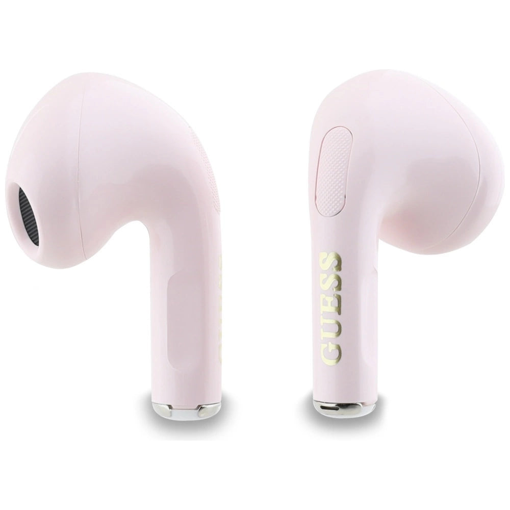 TWS Guess Glossy Effect Printed Classic Logo &amp; Charm Headphones - Pink_4