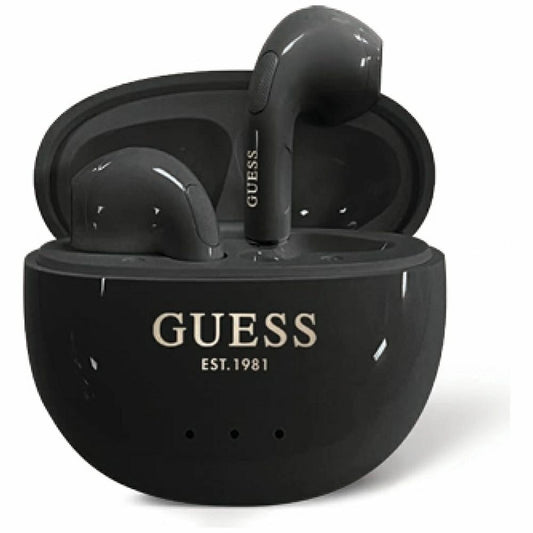 Guess Glossy Effect Egg Shape Printed Classic Logo TWS headphones - black_0