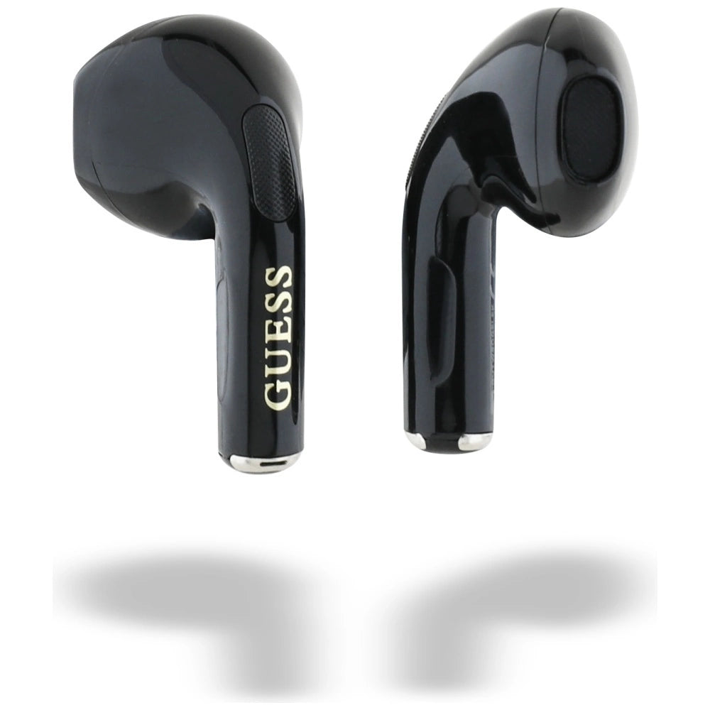 Guess Glossy Effect Egg Shape Printed Classic Logo TWS headphones - black_4