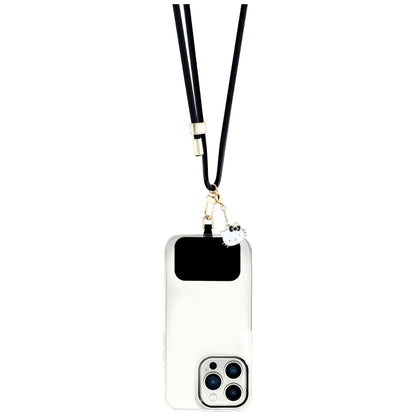 Hello Kitty Patch &amp; Kitty Head Charm Universal Phone Lanyard - Black_1