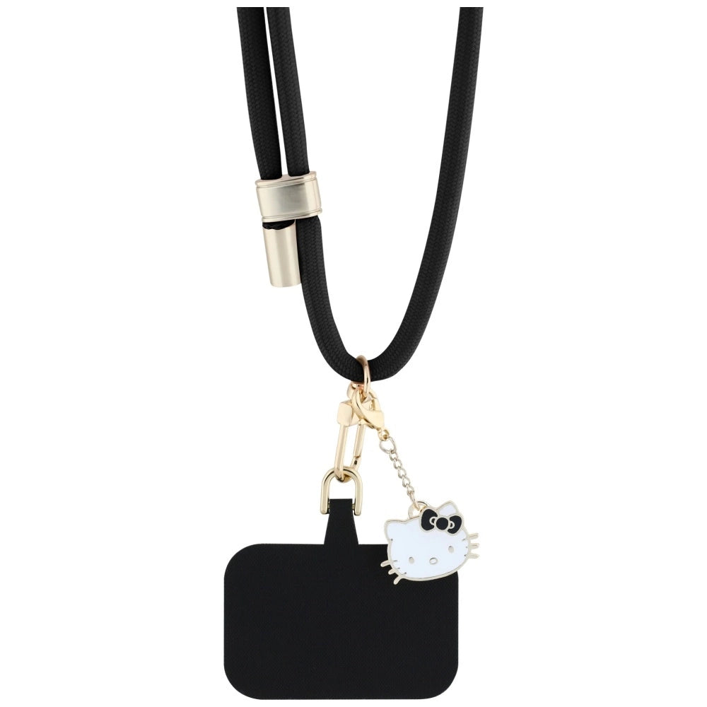 Hello Kitty Patch &amp; Kitty Head Charm Universal Phone Lanyard - Black_2