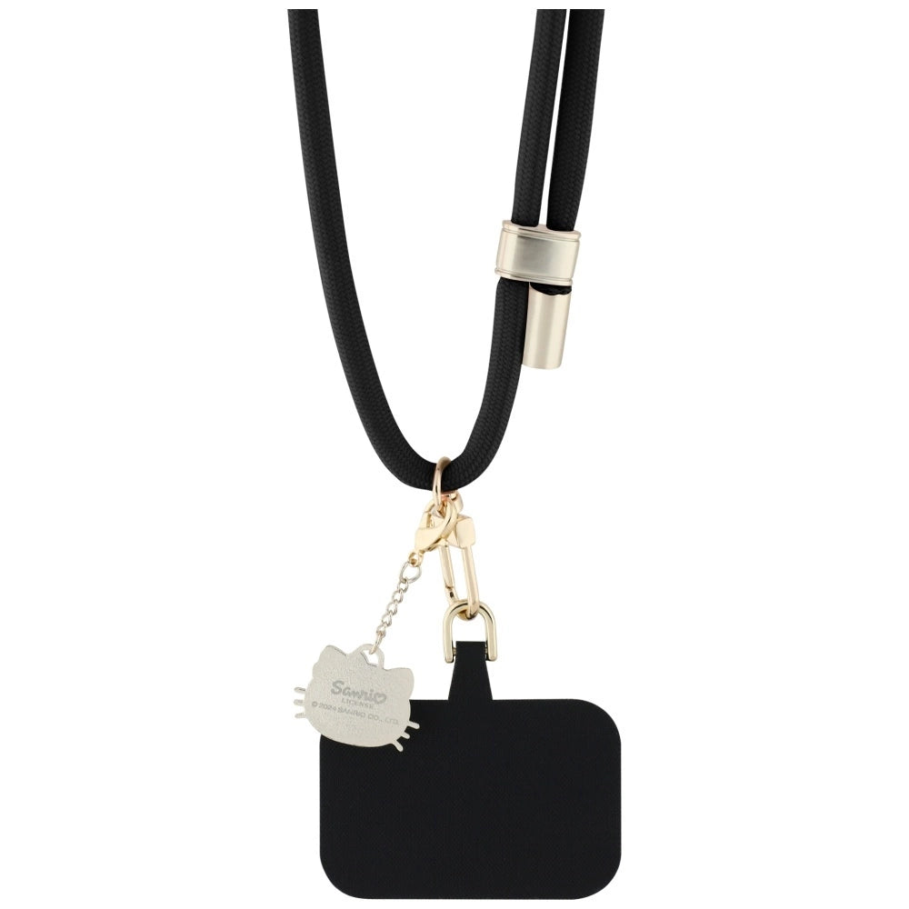 Hello Kitty Patch &amp; Kitty Head Charm Universal Phone Lanyard - Black_3