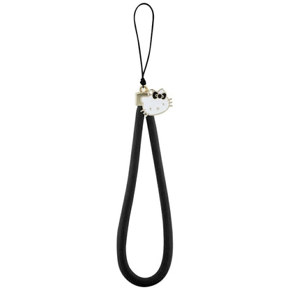 Hello Kitty Nylon Cord Kitty Head Phone Charm - Black_0