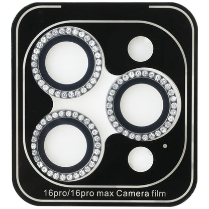 Guess BP Rhinestone 2in1 Screen Protector and Camera Lens Set for iPhone 16 Pro Max - Silver_1