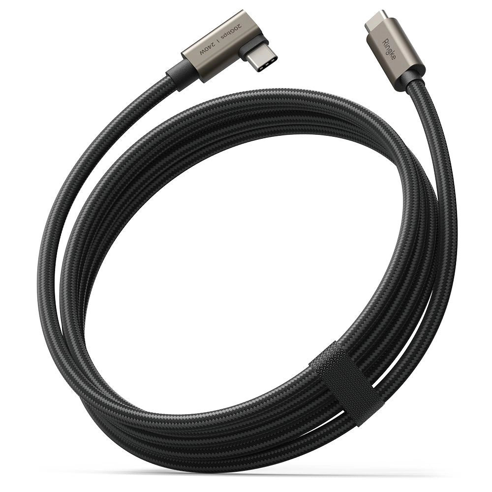 Ringke 3.2 gen. 2x2 USB-C, PD 3.1 240W 2m angled cable - black_1