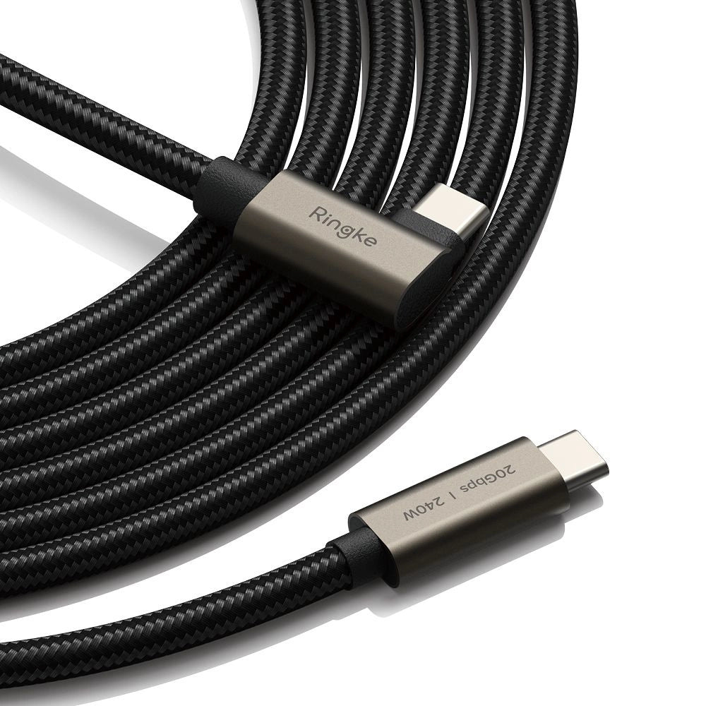 Ringke 3.2 gen. 2x2 USB-C, PD 3.1 240W 2m angled cable - black_2