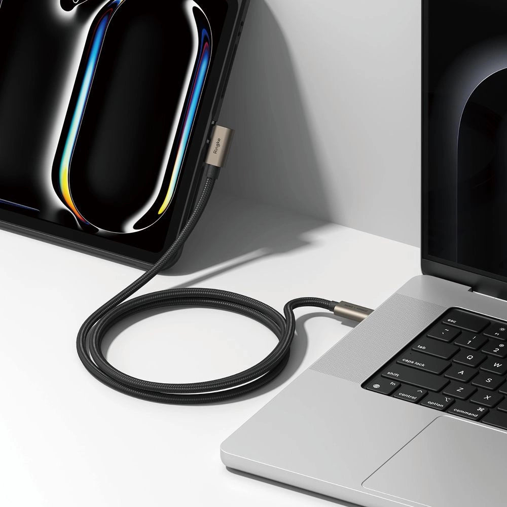 Ringke 3.2 gen. 2x2 USB-C, PD 3.1 240W 2m angled cable - black_4