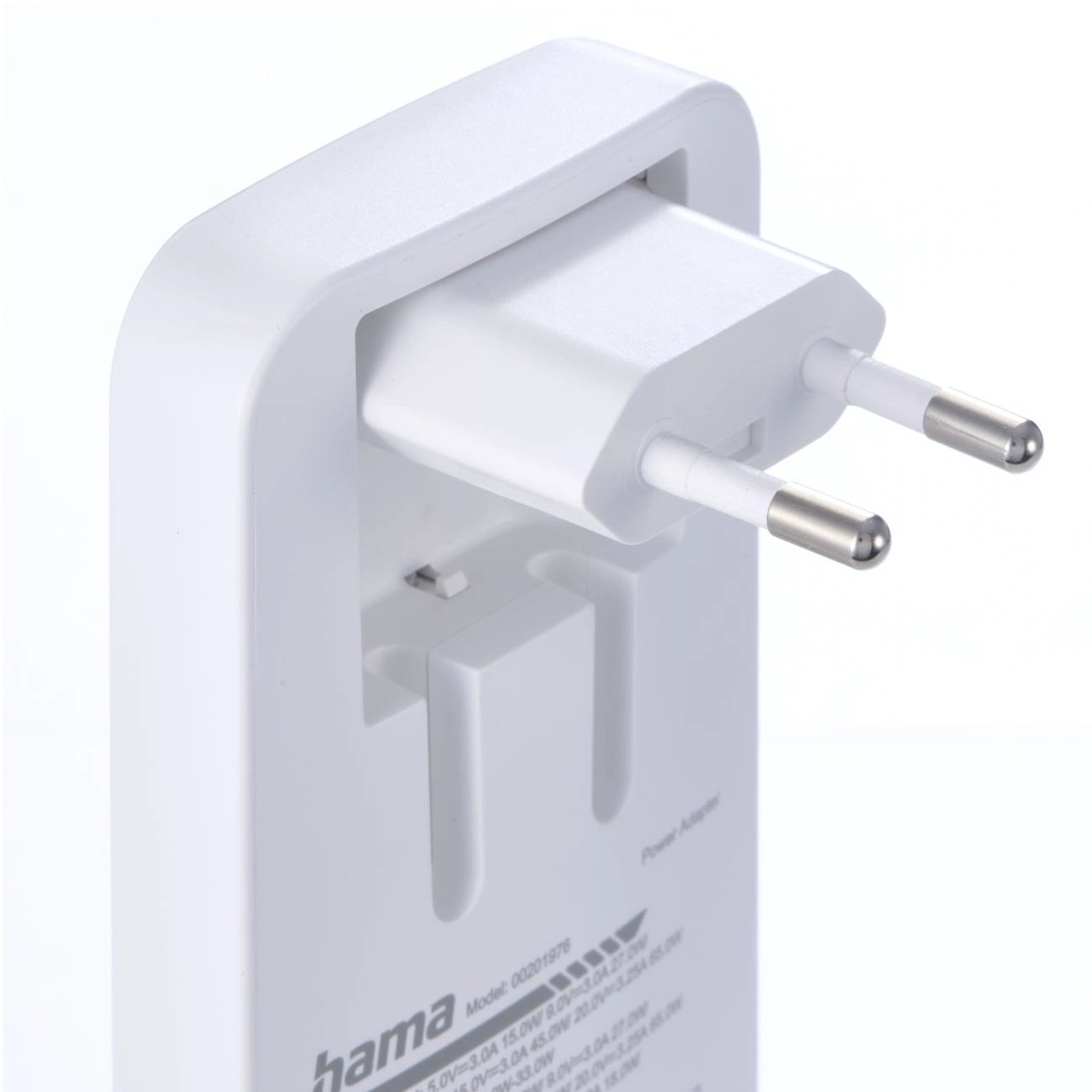 Hama GaN Charger 65W 2x USB-C 1x USB-A Foldable - White_6