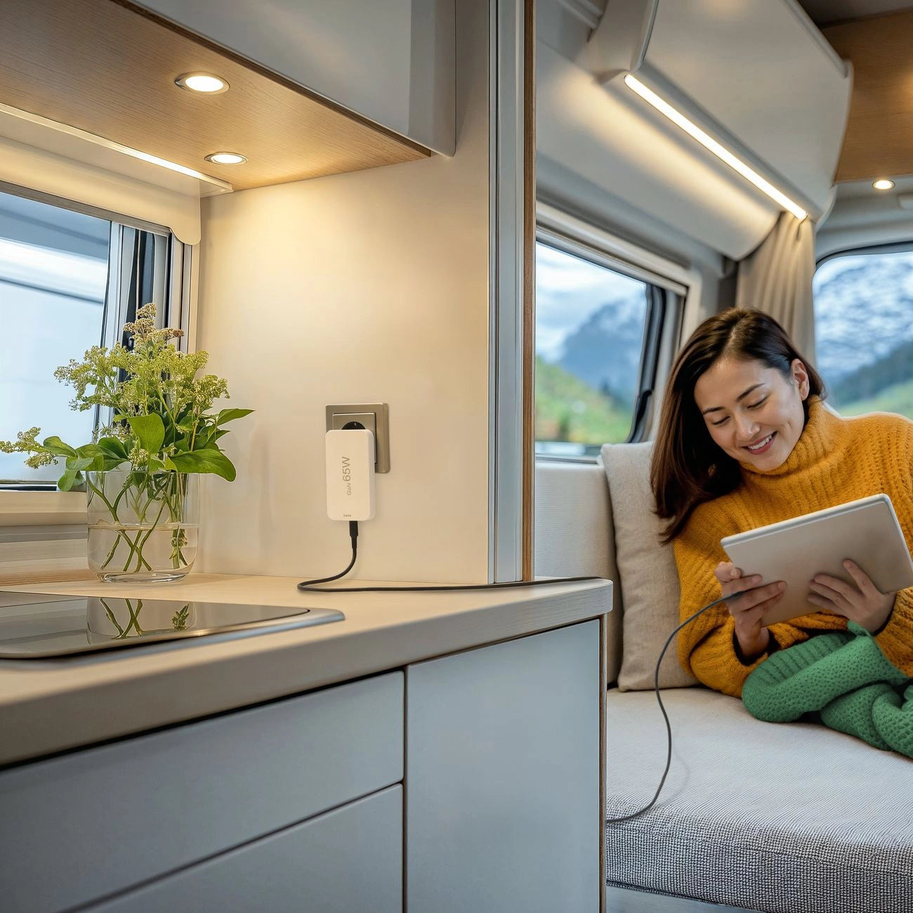 Hama GaN Charger 65W 2x USB-C 1x USB-A Foldable - White_12