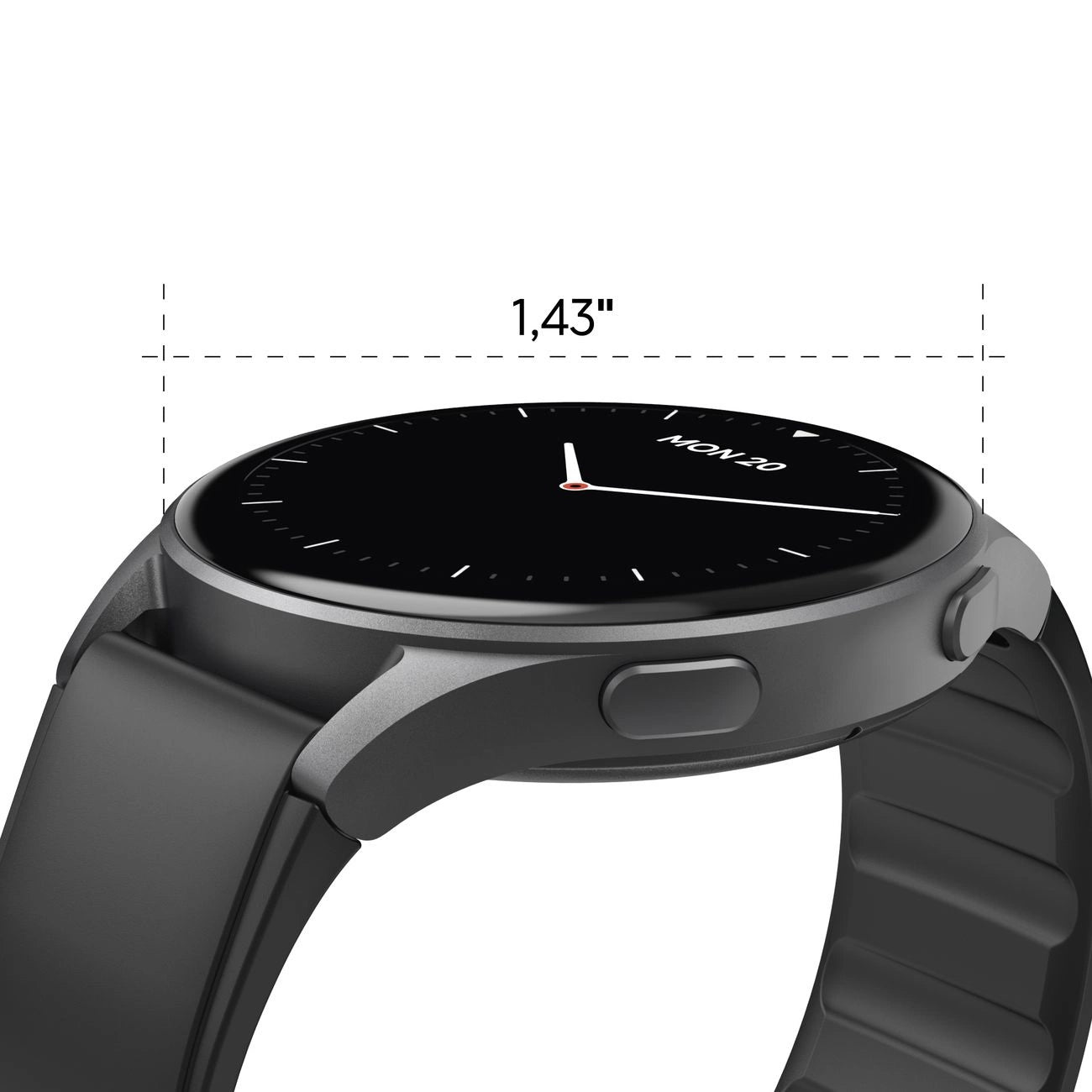 Hama 8900 GPS AMOLED Smartwatch 1.43" with Silicone Strap - Black_3