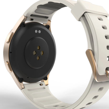 Hama 8900 GPS AMOLED Smartwatch 1.32" with Beige Silicone Strap - Gold_10