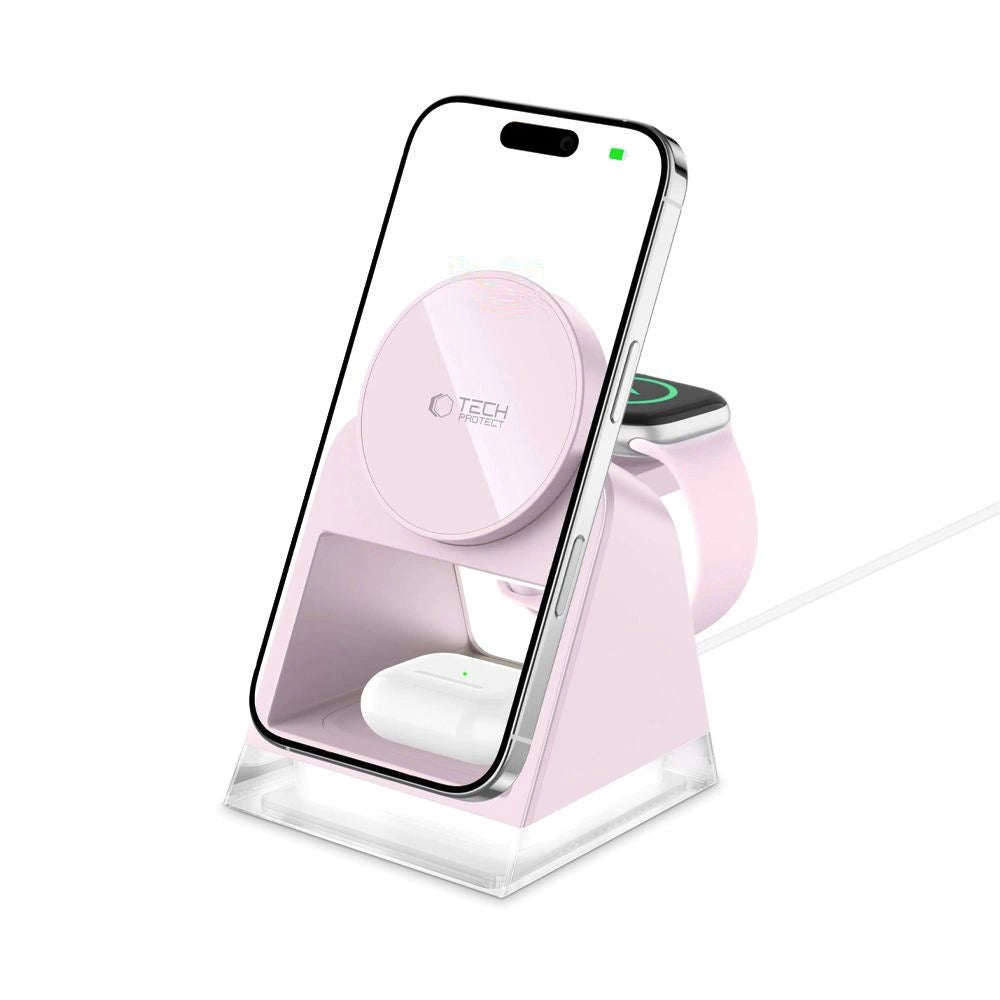 Tech-Protect QI15W-A43 3in1 MagSafe Inductive Charger - Pink_1