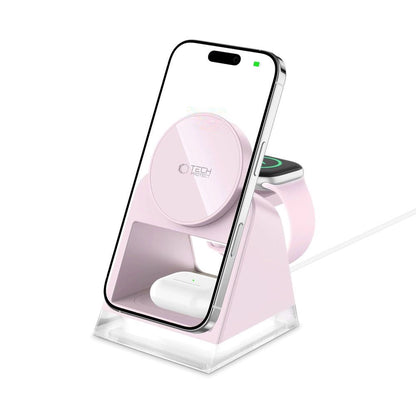 Tech-Protect QI15W-A43 3in1 MagSafe Inductive Charger - Pink_1