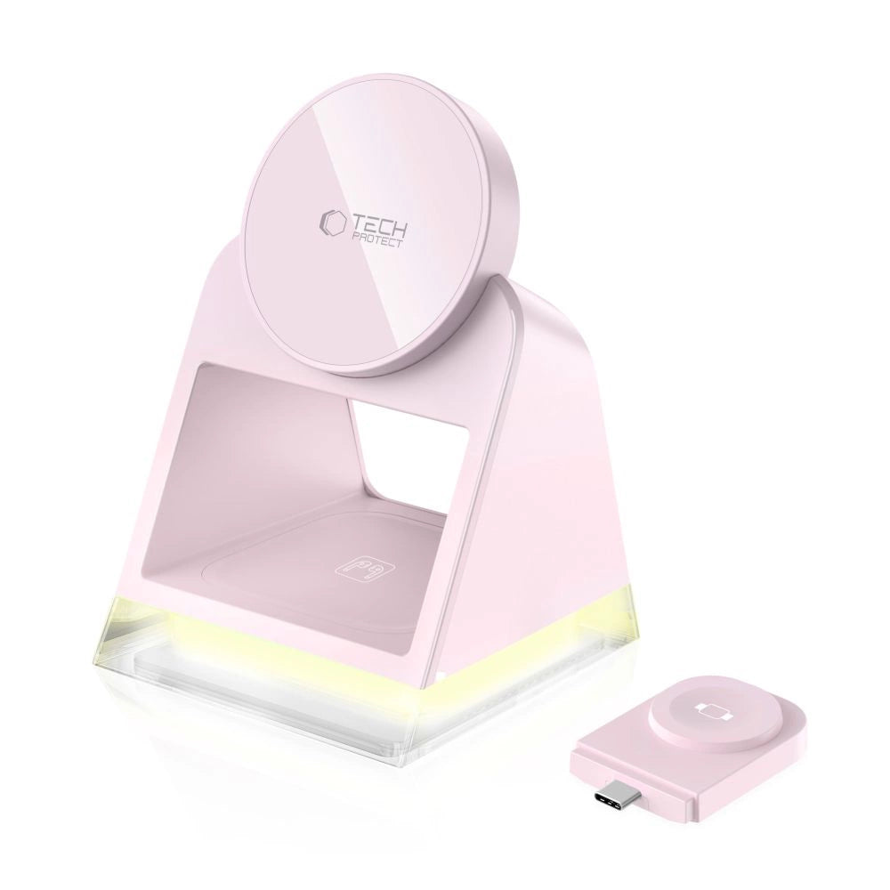 Tech-Protect QI15W-A43 3in1 MagSafe Inductive Charger - Pink_3