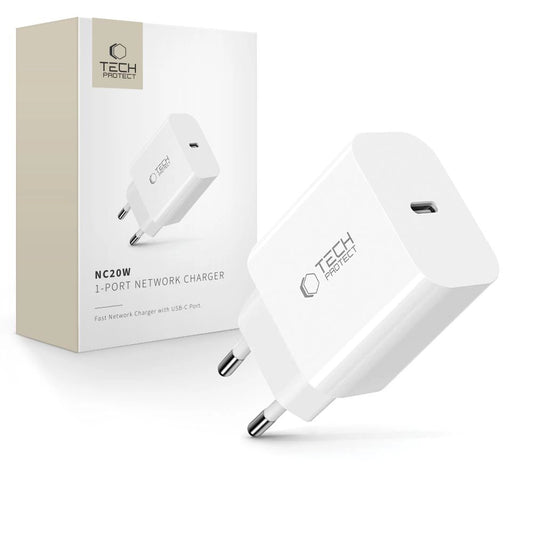 Tech-Protect NC20W wall charger USB-C port - white_0