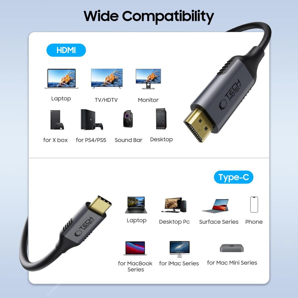 Tech-Protect UltraBoost USB-C / HDMI cable 60Hz 180cm - black_1