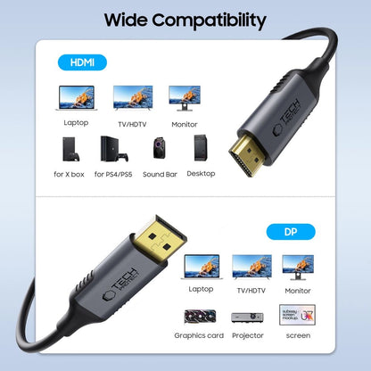 Tech-Protect UltraBoost DisplayPort / HDMI 2.0 Cable 4K 60Hz 2m - Black_1
