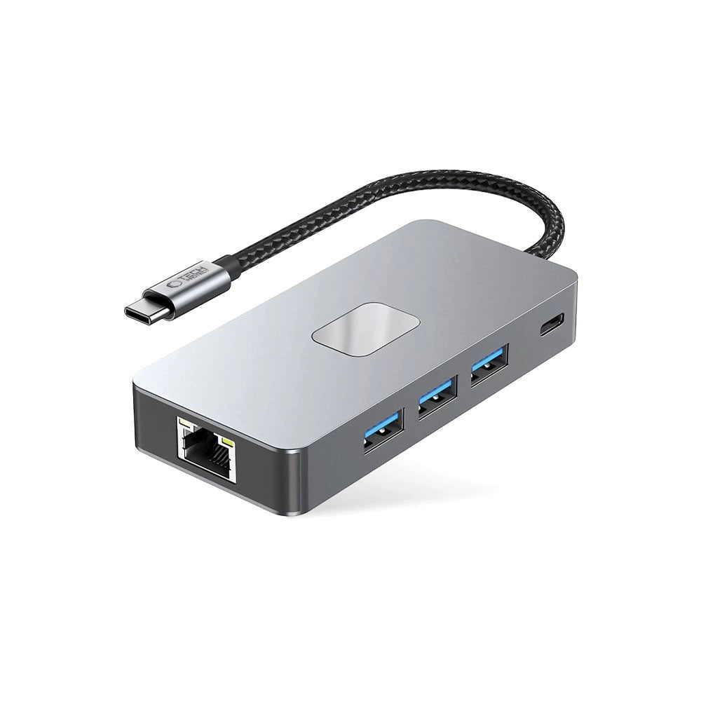 Tech-Protect HB05 HUB 9in1 USB-C + USB2.0 + USB3.0 + HDMI 4K 60HZ + SD / TF + PD100W + RJ45 adapter - gray_1