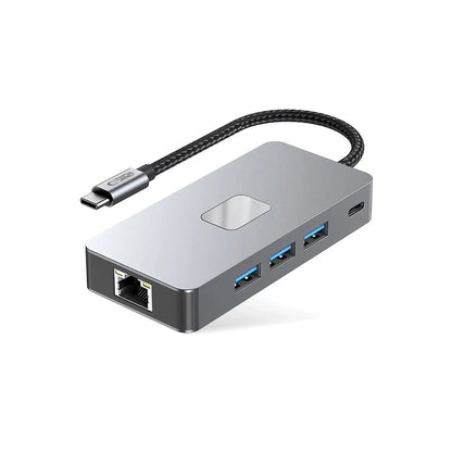Tech-Protect HB05 HUB 9in1 USB-C + USB2.0 + USB3.0 + HDMI 4K 60HZ + SD / TF + PD100W + RJ45 adapter - gray_1