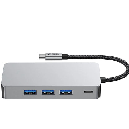 Tech-Protect HB05 HUB 9in1 USB-C + USB2.0 + USB3.0 + HDMI 4K 60HZ + SD / TF + PD100W + RJ45 adapter - gray_3