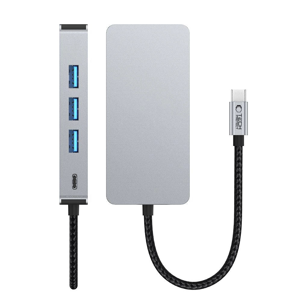 Tech-Protect HB05 HUB 9in1 USB-C + USB2.0 + USB3.0 + HDMI 4K 60HZ + SD / TF + PD100W + RJ45 adapter - gray_5