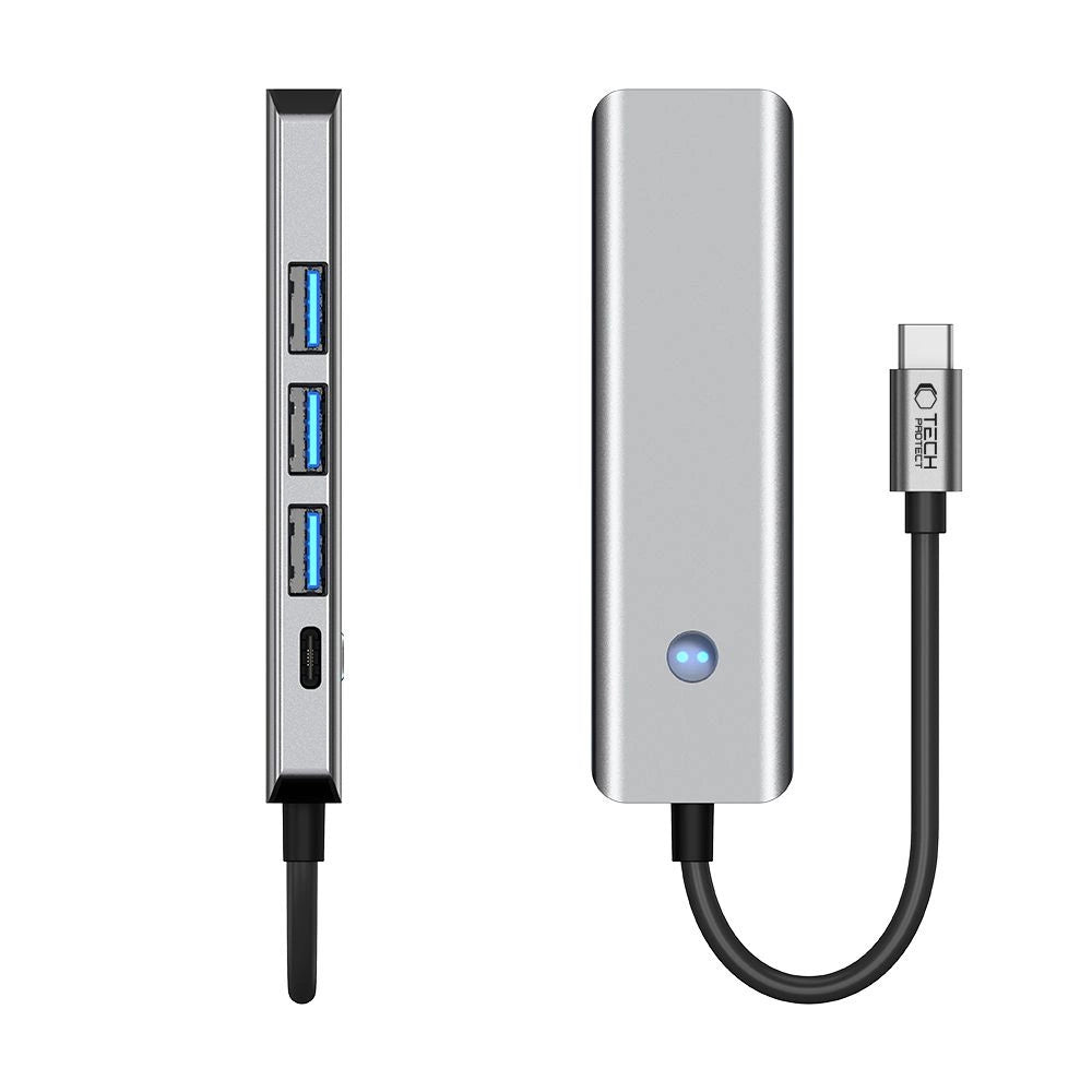 Tech-Protect HB01 HUB Adapter 5in1 USB-C + USB3.0 + HDMI 4K 60Hz + PD100W - gray_5