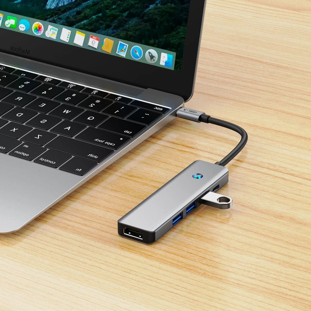Tech-Protect HB01 HUB Adapter 5in1 USB-C + USB3.0 + HDMI 4K 60Hz + PD100W - gray_6