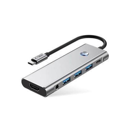 Tech-Protect HB04 HUB Adapter 9in1 USB-C + USB2.0 + USB3.0 + HDMI 4K 60Hz + SD / TF + PD100W + AV3.5 - gray_1