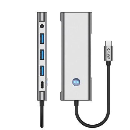 Tech-Protect HB04 HUB Adapter 9in1 USB-C + USB2.0 + USB3.0 + HDMI 4K 60Hz + SD / TF + PD100W + AV3.5 - gray_5