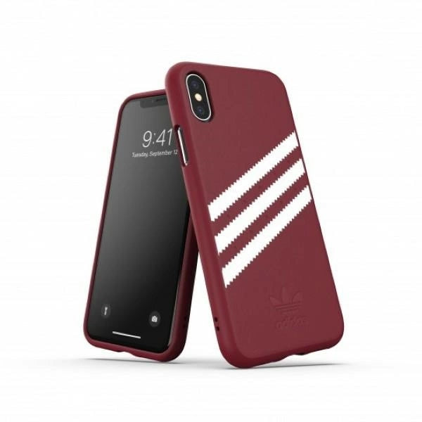 Adidas OR Molded PU Suede case for iPhone X / XS - burgundy_0