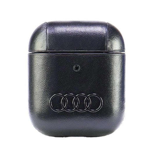 Audi Leather Big Logo Case for AirPods 1 / 2 - Black_0