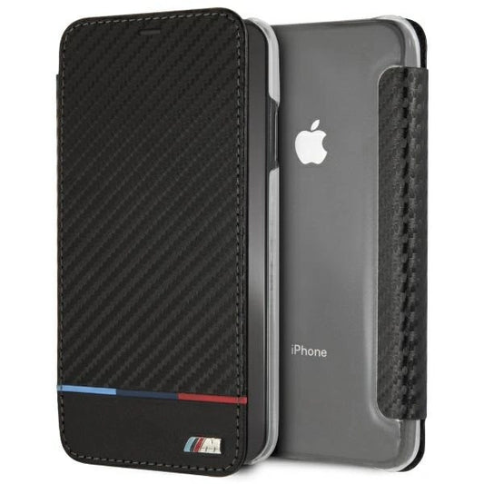 BMW Carbon Tricolor Stripe iPhone XS Max Case - Black_0