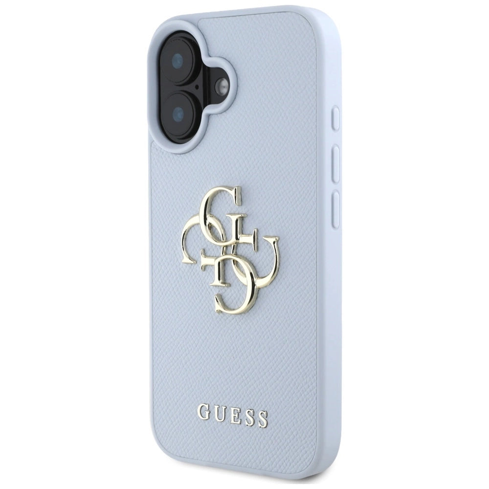 Guess Grained Big 4G Logo Small Classic Logo case for iPhone 16 - blue_1