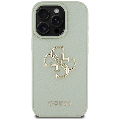 Guess Grained Big 4G Logo Small Classic Logo case for iPhone 16 Pro Max - green_2