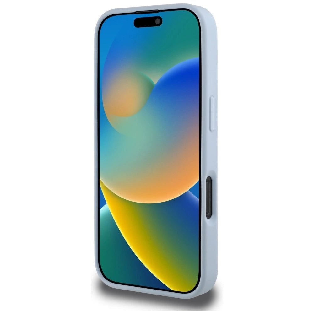 Guess Grained Big 4G Logo Small Classic Logo case for iPhone 16 Pro - blue_4