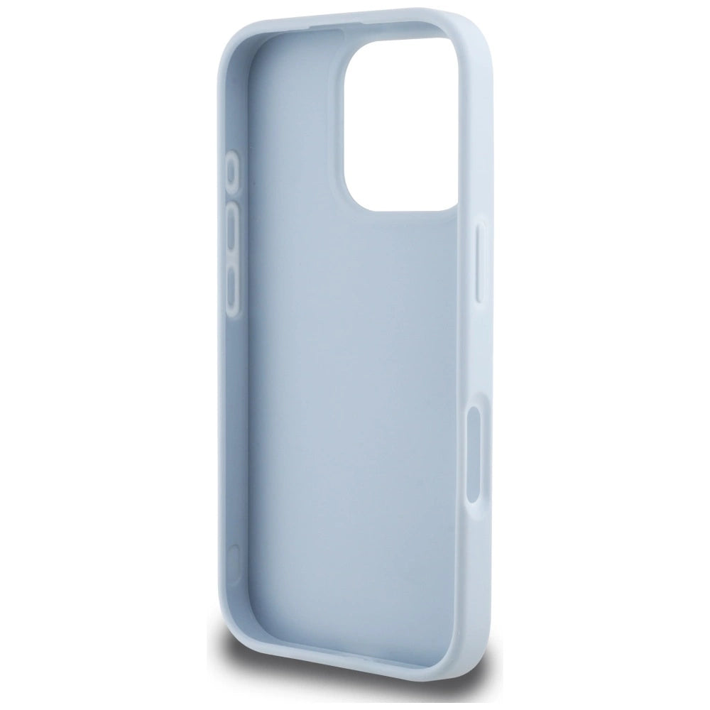 Guess Grained Big 4G Logo Small Classic Logo case for iPhone 16 Pro - blue_6