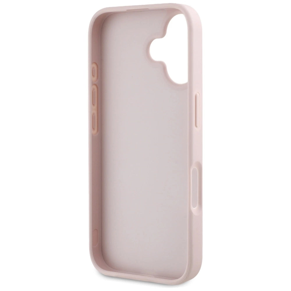 Guess Grained Big 4G Logo Small Classic Logo case for iPhone 16 - pink_6