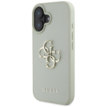 Guess Grained Big 4G Logo Small Classic Logo case for iPhone 16 - green_1