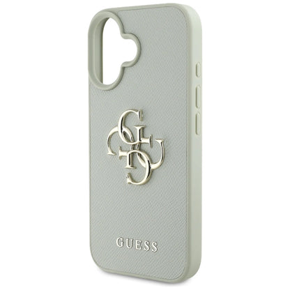 Guess Grained Big 4G Logo Small Classic Logo case for iPhone 16 - green_5