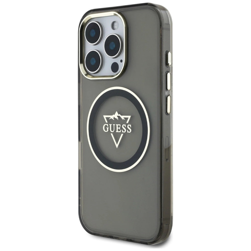 Guess IML Metal Mountain Logo MagSafe iPhone 16 Pro Case - Black_1
