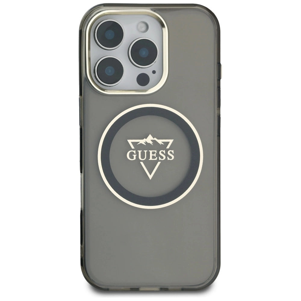 Guess IML Metal Mountain Logo MagSafe iPhone 16 Pro Case - Black_2