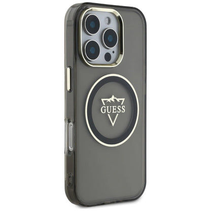 Guess IML Metal Mountain Logo MagSafe iPhone 16 Pro Case - Black_3