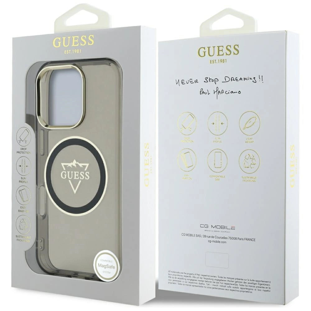 Guess IML Metal Mountain Logo MagSafe iPhone 16 Pro Case - Black_7