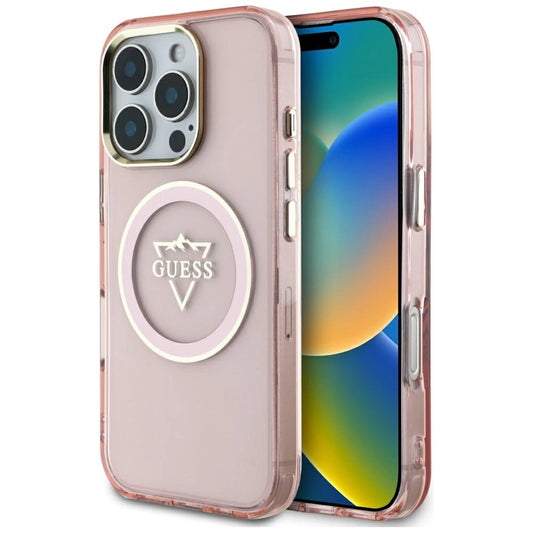 Guess IML Metal Mountain Logo MagSafe iPhone 16 Pro Max Case - Pink_0