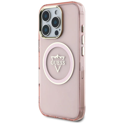 Guess IML Metal Mountain Logo MagSafe iPhone 16 Pro Max Case - Pink_1